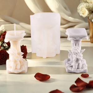 Classic Roman Column Candle Mold Plaster <b>DIY</b> Angel Home Decor Wedding Craft <b>Kit</b> Transparent White - Product Image 4