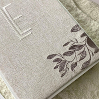 Boîte de cartes de mariage à reliure rigide blanche de qualité supérieure Boîtes en papier pour carte d'invitation de voeux brodées de luxe