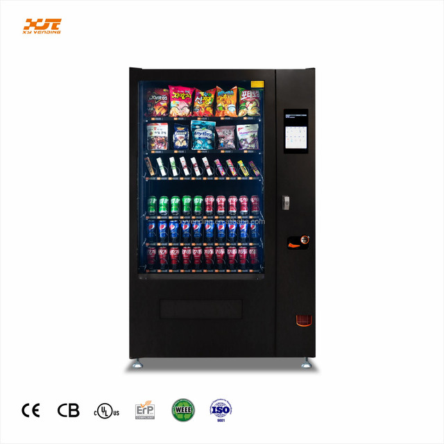 Small Touch Screen Snack and Beverage Combo Vending Machine Is Used in Malls and Subway Stations