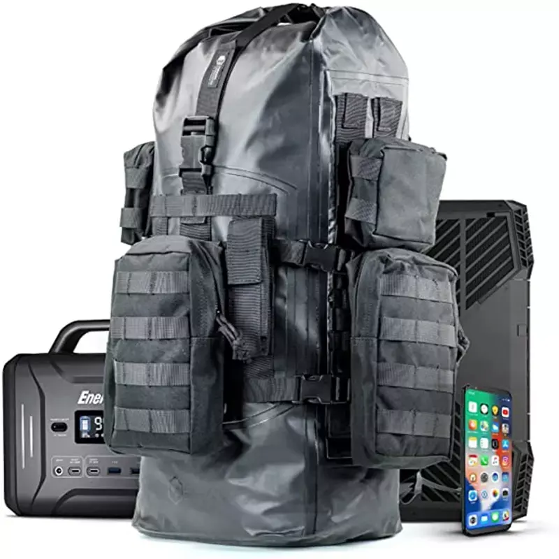 Custom Large Capacity 40L Dry Shield Backpack Waterproof Tactical Bag with MOLLE Webbing and Removable Packs