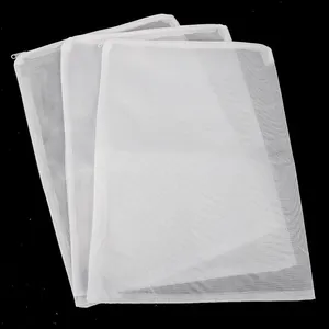 100 micron Aquarium Nylon Mesh Bags with Plastic Zipper Fish Tank White/Black Net Filter Media Bags