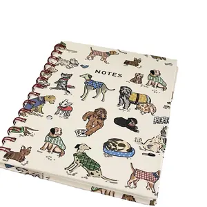 Buku koil hewan kreatif anak anjing nilai tinggi niche tidak collide dengan notebook harian lucu garis horisontal