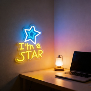 Neonawall Enseigne néon LED « I'M a <span class=keywords><strong>STAR</strong></span> » pour créateurs de contenu et streamers, avec design étoile, pour la décoration de salle de <span class=keywords><strong>streaming</strong></span> - Product Image 4