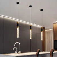TOGETHER Métal Acrylique Lampe Suspendue Unique Lumière Chaude Effet Lumineux Suspendu pour Îlot de Cuisine de Chevet