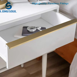 Puxador de armário longo de alumínio invisível para móveis, alça de cozinha com borda de dedo escondida para armários - Product Image 3
