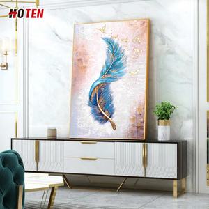 Style moderne fait à la main 100% <span class=keywords><strong>peinture</strong></span> à l'huile <span class=keywords><strong>sur</strong></span> toile plume <span class=keywords><strong>d</strong></span>'oiseau sujet <span class=keywords><strong>d</strong></span>écoratif Animal peint à la main - Product Image 2