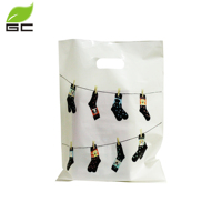 Sac en plastique refermable avec logo personnalisé, poignée découpée, sac de shopping LDPE durable de haute qualité pour l'emballage et les vêtements