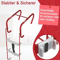 YRHome Chine Échelle de Secours Pliante en Aluminium de 15 m, Échelle d'Évacuation Incendie de Sécurité, Capacité 450 kg, pour Balcon et Escalier Domestique, 30Lx1500Hcm