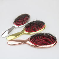 Ensemble de brosses à cheveux ioniques pour femmes, brosse à cheveux en nylon antistatique à picots de sanglier, placage électrolytique argenté