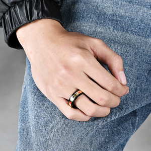 Playing Card <b>Ring</b> Black Gold Heart Club Design Titanium Steel Unisex Fashion <b>Ring</b> Gift Jewelry Index Finger Band K R874 - Product Image 2