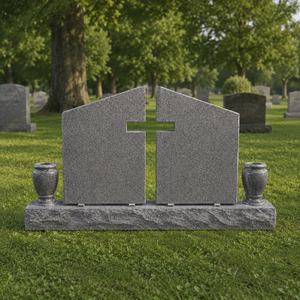 Stèle funéraire moderne en granit au design minimaliste pour cimetière - Product Image 2