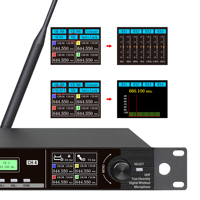 Sistema de Karaoke portátil de Audio profesional de precisión UHF-417 MICRÓFONO INALÁMBRICO 470-960MHz frecuencia accesorio de micrófono de Metal plateado