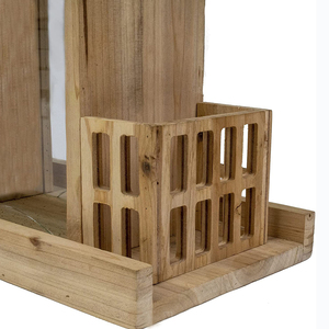 Garden Wooden <strong>Bird</strong> <strong>Feeder</strong> 2 <strong>Suet</strong> Holder Cages Handmade Hanging <strong>Bird</strong> House for Wildbirds - Product Image 5
