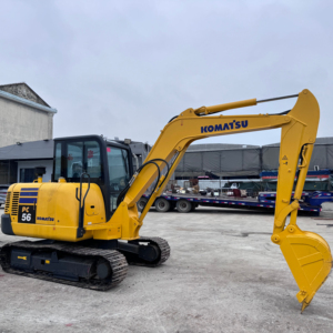 Pelleteuse de 5 tonnes d'occasion Komatsu PC56 Machine de pelle de construction Japon Mini pelle d'occasion Komatsu PC55 PC56 avec EPA - Product Image 1