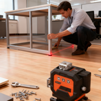 Niveau laser vert 4D 16 lignes télécommandé RC MK-4D05 - Niveau laser - Chantier professionnel