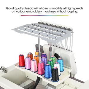 Richword 4000M 40wt 108d/2 embroiderythread 100% polyester 100 màu sắc đen trắng đỏ xám vàng xanh hồng xanh tím madeira - Product Image 6