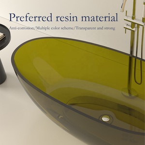 Fanwin colorful hotel bagno freestanding vasca da bagno in resina ambrata vasca da bagno trasparente vasca da bagno - Product Image 4