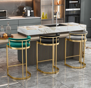 Sillas de Barra Altas de Lujo Estilo Nórdico, Modernas y Sencillas con Respaldo, Silla Alta para Cafetería, Bar, Isla de Cocina - Product Image 3