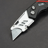 LIT Multifonction Pliable Poignée en alliage d'aluminium Poche de camping Quick-Change Lock Back Folding Cutter Utility Knife