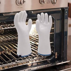 Heat Resistant <b>Silicone</b> <b>Oven</b> Mitts <b>Gloves</b> <b>with</b> Fingers Safety <b>Gloves</b> for Barbecue Baking Cooking - Product Image 1