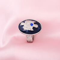 Bague en cristal de saphir Fashion Vampire Diary, nouvelle bague rétro punk en émail bleu pour femmes et hommes, accessoires de bijoux tendance