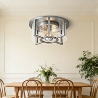 Plafonnier en métal classique américain, design industriel, LED haut de gamme, décoration intérieure pour salon