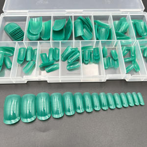 Nouveau vert large orteil court ongles Extension <span class=keywords><strong>Capsule</strong></span> moule Popit français double forme ongles conseils - Product Image 3