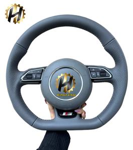 Volant sport en cuir perforé et fibre de carbone avec couleur personnalisée pour <span class=keywords><strong>Audi</strong></span> Q8 SQ8 <span class=keywords><strong>A3</strong></span> A4 A5 A6 A7 S3 S4 RS3 RS5 RS6 RS7 - Product Image 1
