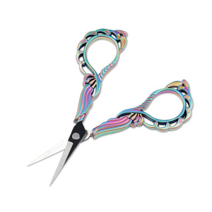 Vintage Style Pointed Scissors Colored Titanium Stainless Steel For Embroidery Cross Stitch Home Use - Product Image 1