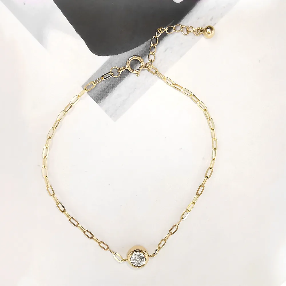 Nieuwe Collectie 18K Real Gold Armband Klassieke Modieuze Ontwerp 18K Echt Goud Diamanten Hanger Armband