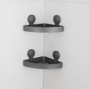 Estante de almacenamiento grueso negro moderno, trípode de aluminio de espacio no perforado, esquina triangular de doble capa para uso en el baño del Hotel - Product Image 5