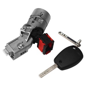 Cilindro de cerradura cilíndrico para interruptor de encendido Reynolds 8200214168 806010030R 7701208 con 1 llave, chapado en zinc negro - Product Image 1