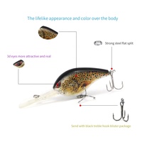 Leurres de pêche à manivelle ODS 76mm 28g Crankbait Deep Diving Deep Diver Crankbaits Flottant Crankbait Leurre de plongée