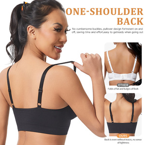 Sujetador Deportivo para Mujer, Sin Tirantes, Elástico, <span class=keywords><strong>de</strong></span> Secado Rápido, Transpirable, con Copas Fijas 3D, Antideslizante, para Yoga y Fitness - Product Image 3