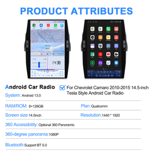Navihua Upgrade 14.5" Écran Android style Tesla Radio Stéréo GPS DSP Navigation Lecteur Audio de Voiture pour Chevrolet Camaro 2010 2015 - Product Image 5