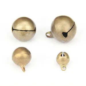 Wholesale various sizes alloy antique brass bells round metal bells for pets and home decorations