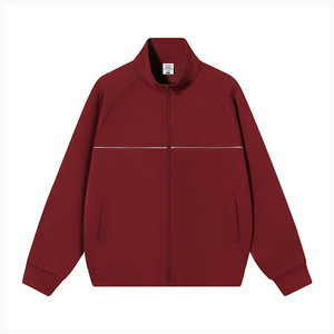 Black Men's Full Zip <b>Track</b> <b>Jacket</b> Stand Collar Regular Fit Zip Up Outerwear for Casual Running - Product Image 3