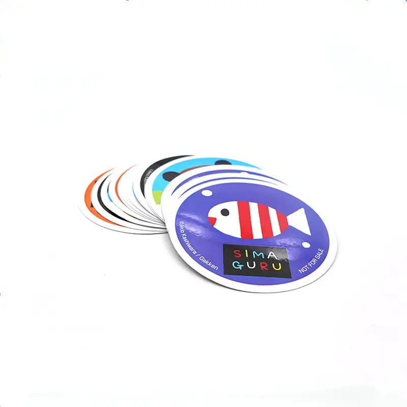 Pegatina adhesiva de Pvc para promoción, troquelada etiqueta adhesiva, vinilo, etiqueta impresa personalizada, decoración de logotipo, regalo, impermeable, Gua