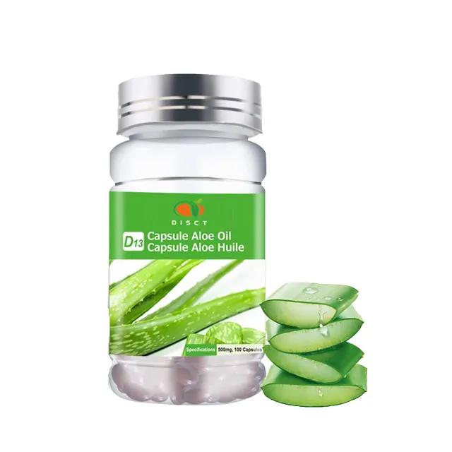 Wholesale OEM Aloe Vera Gel Oil Capsules Skin Whitening Detoxification Ance Relief Healthy Supplement