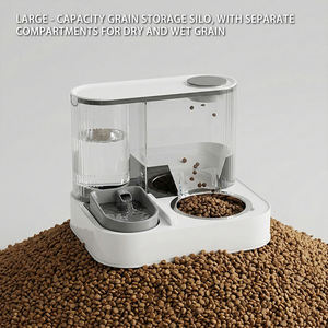 Distributore Automatico 2 in 1 per Animali Domestici, Ciotola per Cani e Gatti da Interno in Plastica per Cibo e Acqua - Product Image 4