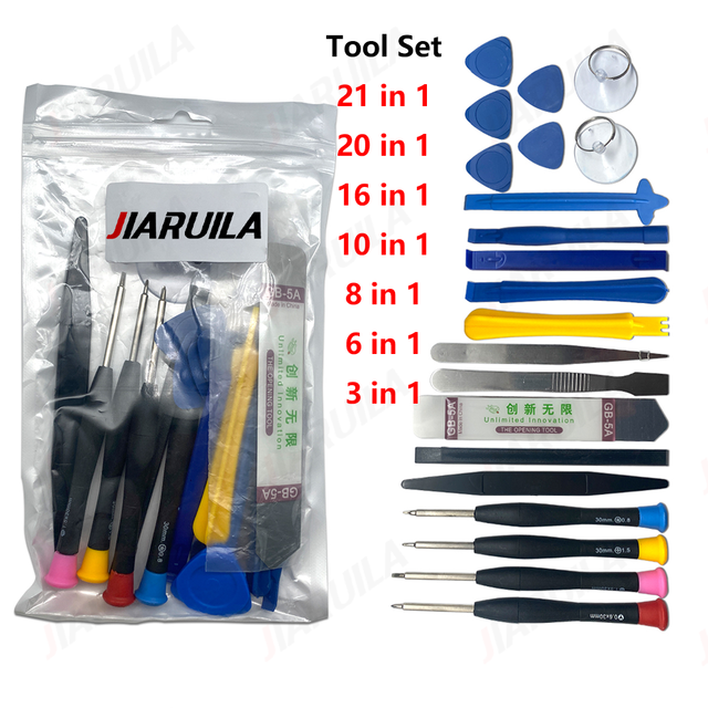 21 20 16 10 8 6 3 in 1 Tools Repair Kits for iPhone Disassembly Opening Tools Android Multifunction Maintenance Tools Wholesale