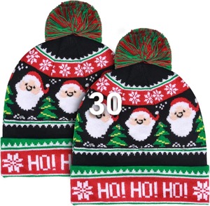 Chapeau <span class=keywords><strong>de</strong></span> Noël LED pour fête du Nouvel An, taille personnalisable, <span class=keywords><strong>bonnet</strong></span> en tricot <span class=keywords><strong>de</strong></span> Père Noël, 100% acrylique, luxe, écologique, décoration <span class=keywords><strong>de</strong></span> fête - Product Image 5