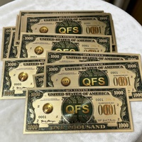 Billet de banque en feuille d'or à thème Global Peace, motif carte du monde, carte de monnaie fantaisie pour collectionnables et souvenirs, vente en gros