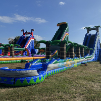 Fabricant de toboggan aquatique gonflable magique de grande taille, toboggan commercial avec piscine pour enfants et adultes