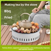 Réchaud à charbon de bois portable pour le camping en plein air, l'hiver, l'utilisation domestique, la cuisson du thé, le barbecue, sans fumée, coupe-vent, détachable
