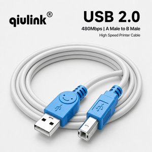 Câble d'imprimante USB 2.0 haute vitesse USB A vers B, cordon de données pour scanner, compatible avec les imprimantes HP, Canon, Epson, <span class=keywords><strong>Brother</strong></span> et les ordinateurs portables - Product Image 1