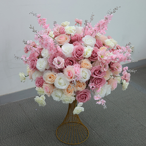 Bouquet de fleurs mélangées Roses roses artificielles fleurs de <span class=keywords><strong>cerisier</strong></span> pour mariage décor à la maison saint valentin Thanksgiving Graduation - Product Image 2
