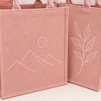 Sac fourre-tout écologique en jute et toile de jute, long, laminé, en lin, avec logo personnalisé, couleur personnalisée, fermeture éclair, pour promotion