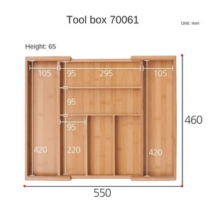 Organizador de Cajones de Bambú Extensible, Independiente, Rectangular, Multifuncional, Moderno, Minimalista, Ajustable y Combinable - Product Image 4