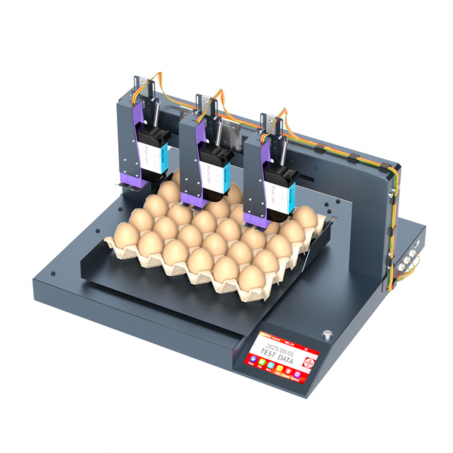Willita 3 Head Egg Inkjet Printer | Touch Screen Automatic White Ink Date QR Code Batch Expiry Coding Machine